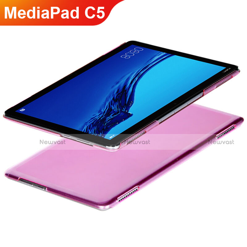 Ultra-thin Transparent TPU Soft Case T02 for Huawei MediaPad C5 10 10.1 BZT-W09 AL00 Pink