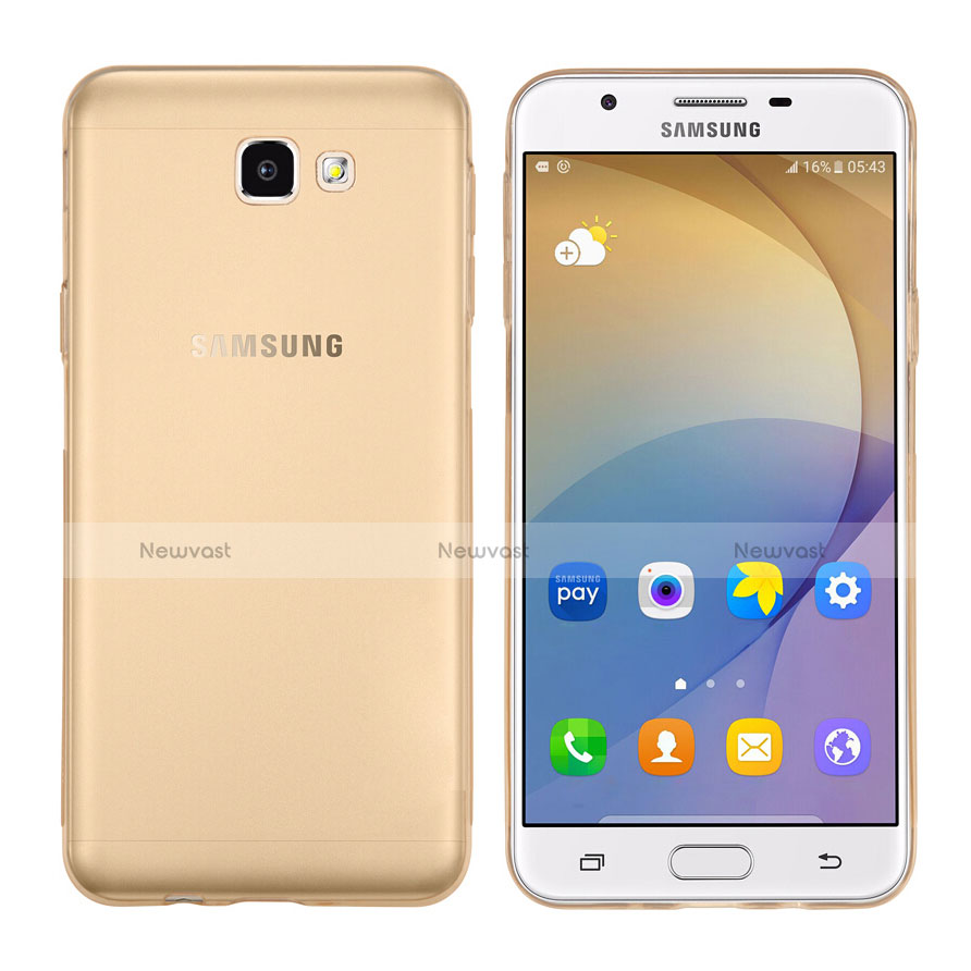 Ultra-thin Transparent TPU Soft Case T02 for Samsung Galaxy J7 Prime Gold