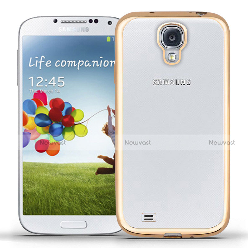 Ultra-thin Transparent TPU Soft Case T02 for Samsung Galaxy S4 i9500 i9505 Gold