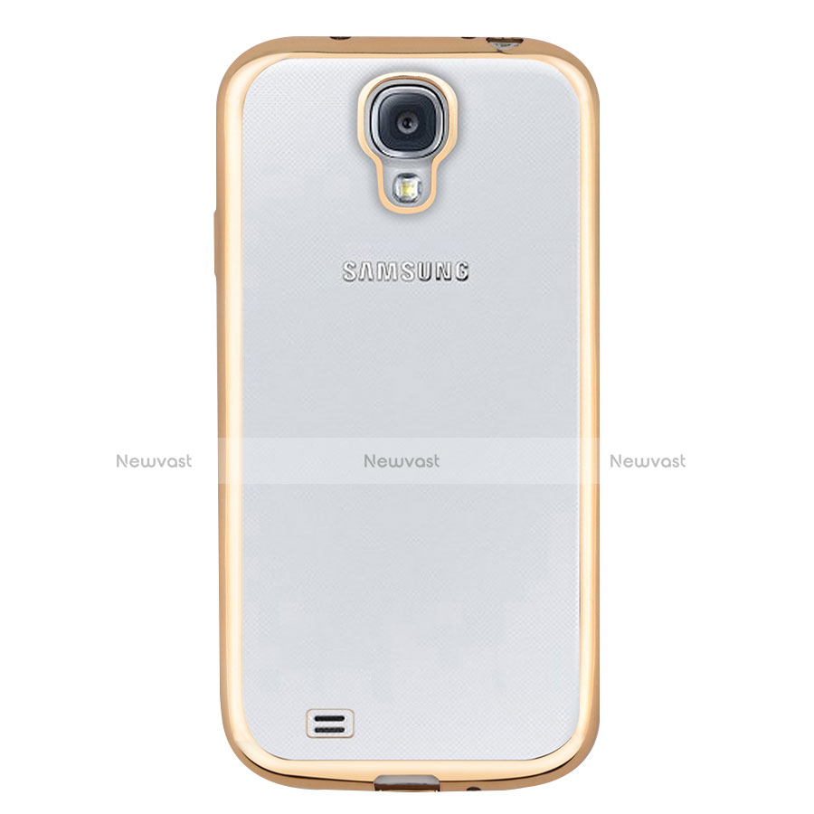 Ultra-thin Transparent TPU Soft Case T02 for Samsung Galaxy S4 i9500 i9505 Gold