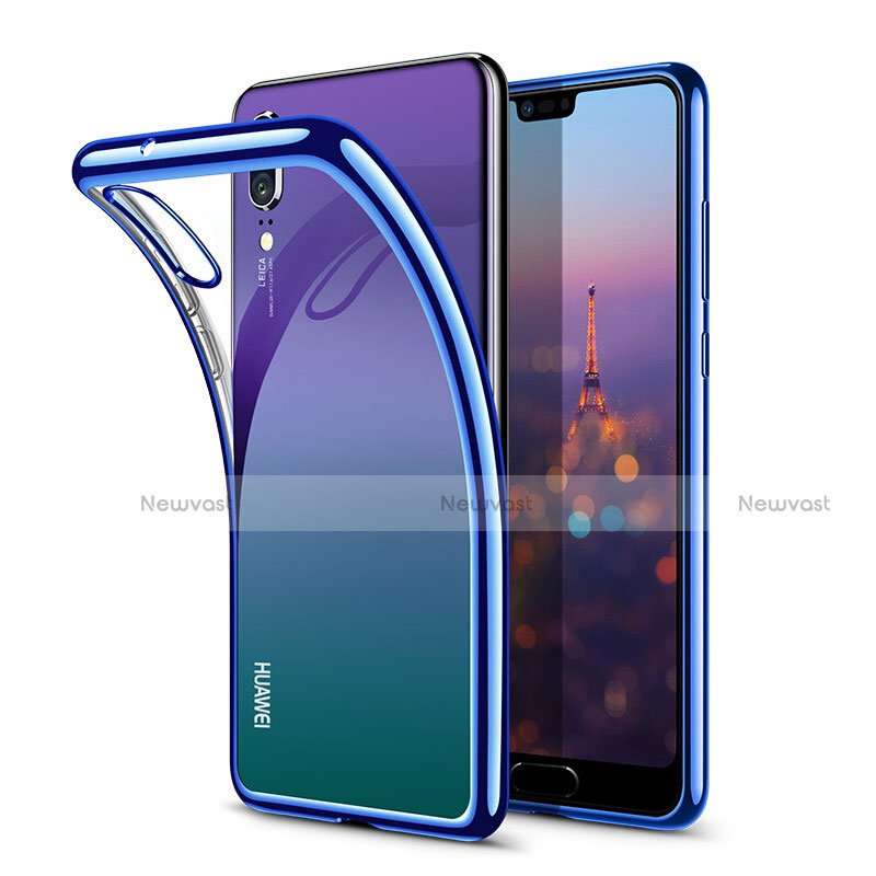 Ultra-thin Transparent TPU Soft Case T03 for Huawei P20 Blue