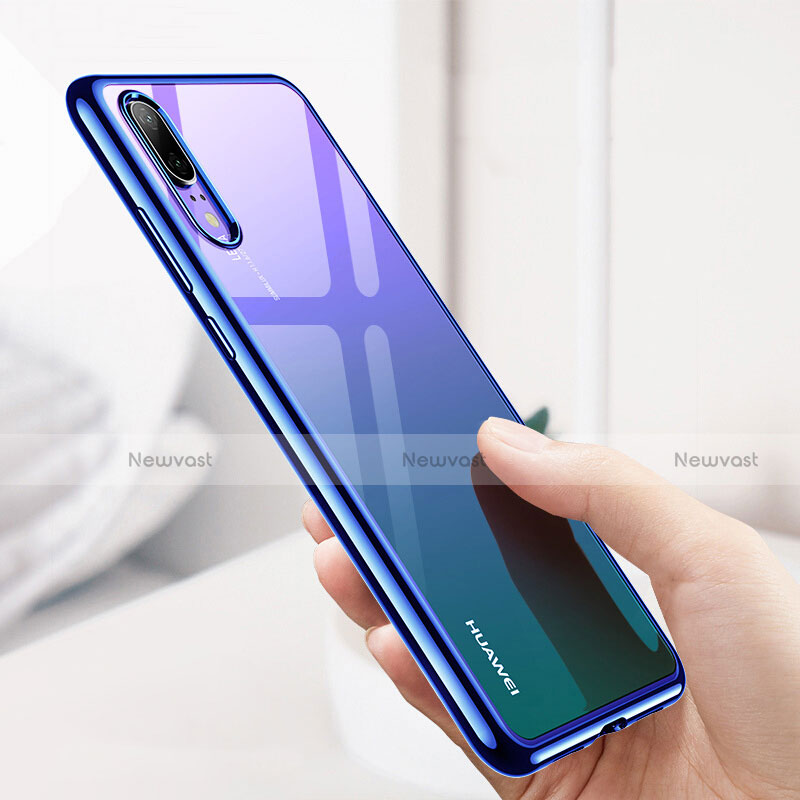 Ultra-thin Transparent TPU Soft Case T03 for Huawei P20 Blue