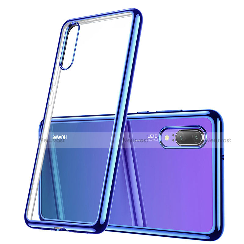 Ultra-thin Transparent TPU Soft Case T03 for Huawei P20 Blue