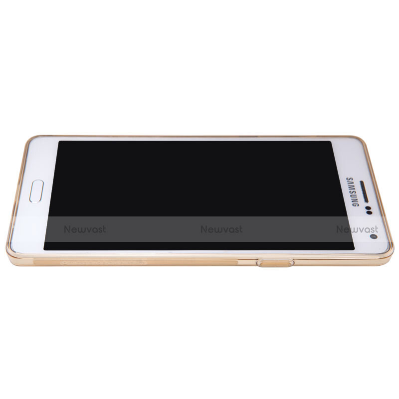 Ultra-thin Transparent TPU Soft Case T03 for Samsung Galaxy A7 Duos SM-A700F A700FD Gold