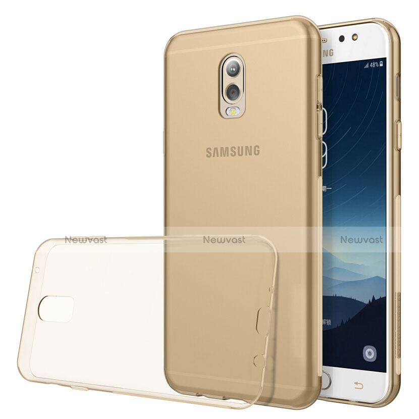 Ultra-thin Transparent TPU Soft Case T03 for Samsung Galaxy C7 (2017) Gold