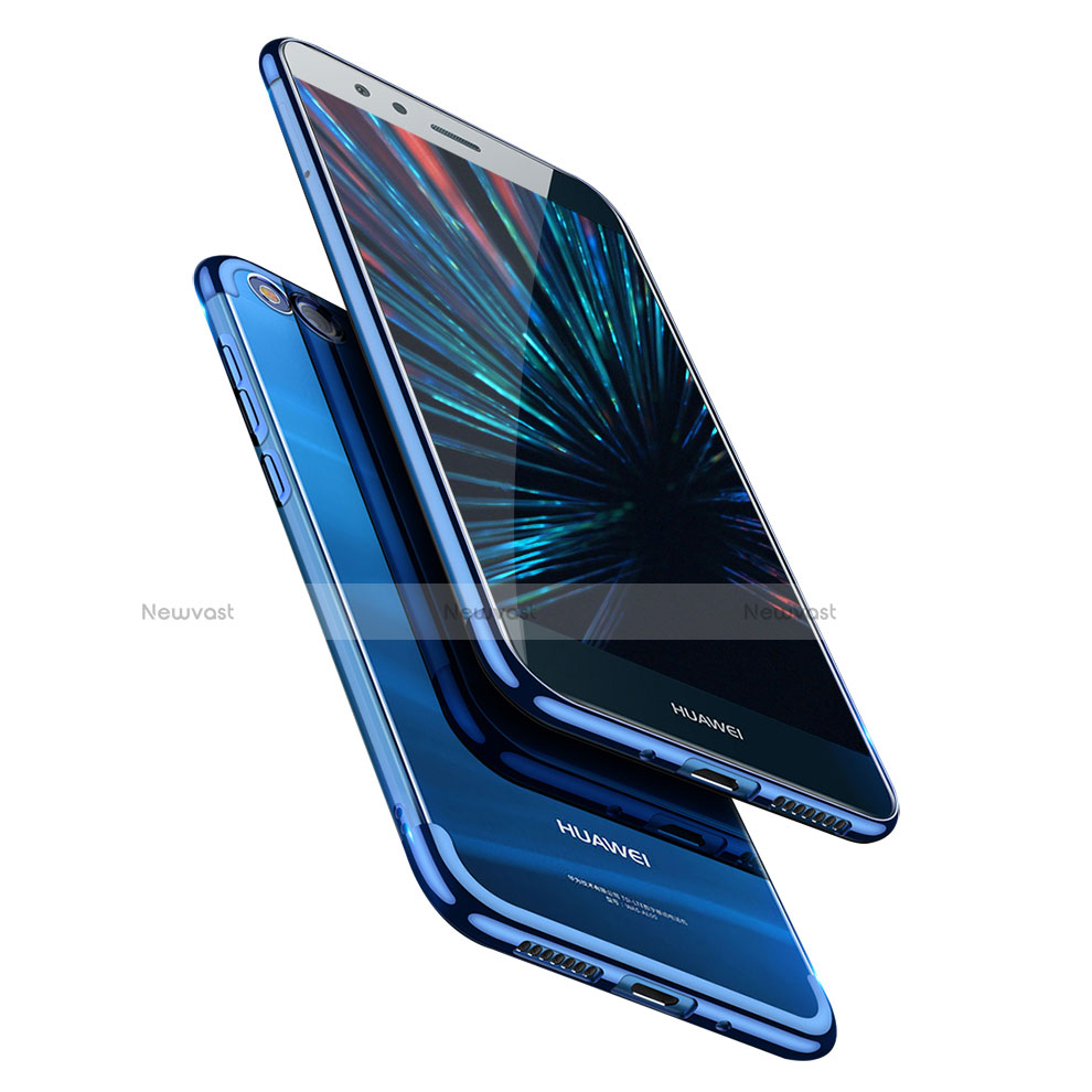 Ultra-thin Transparent TPU Soft Case T04 for Huawei P8 Lite (2017) Blue