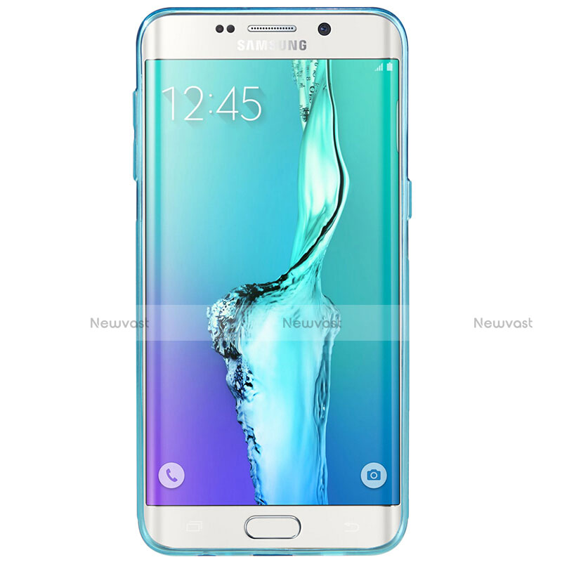 Ultra-thin Transparent TPU Soft Case T04 for Samsung Galaxy S6 Edge+ Plus SM-G928F Blue