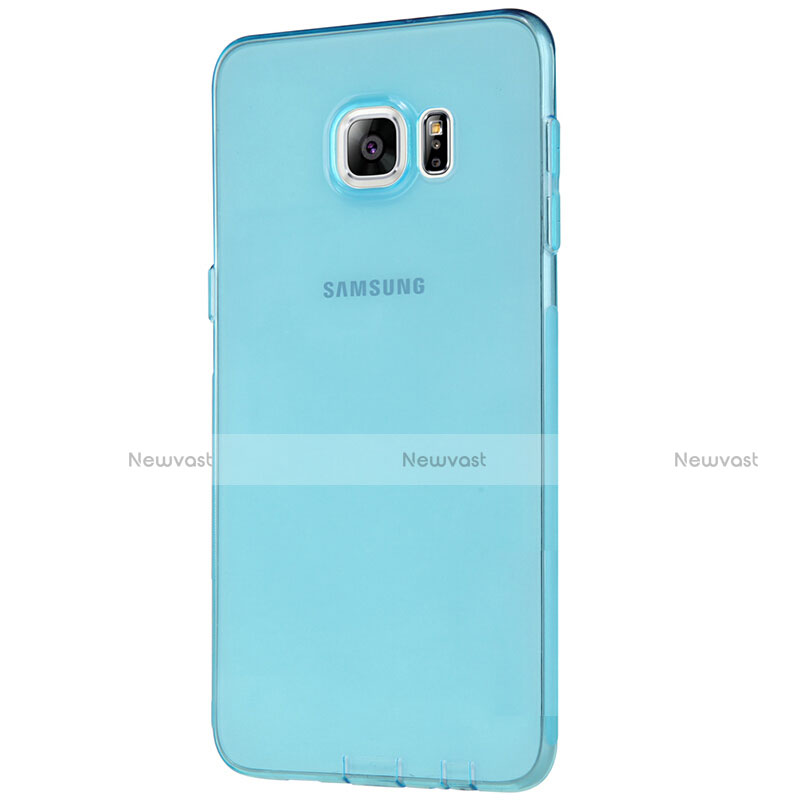 Ultra-thin Transparent TPU Soft Case T04 for Samsung Galaxy S6 Edge+ Plus SM-G928F Blue