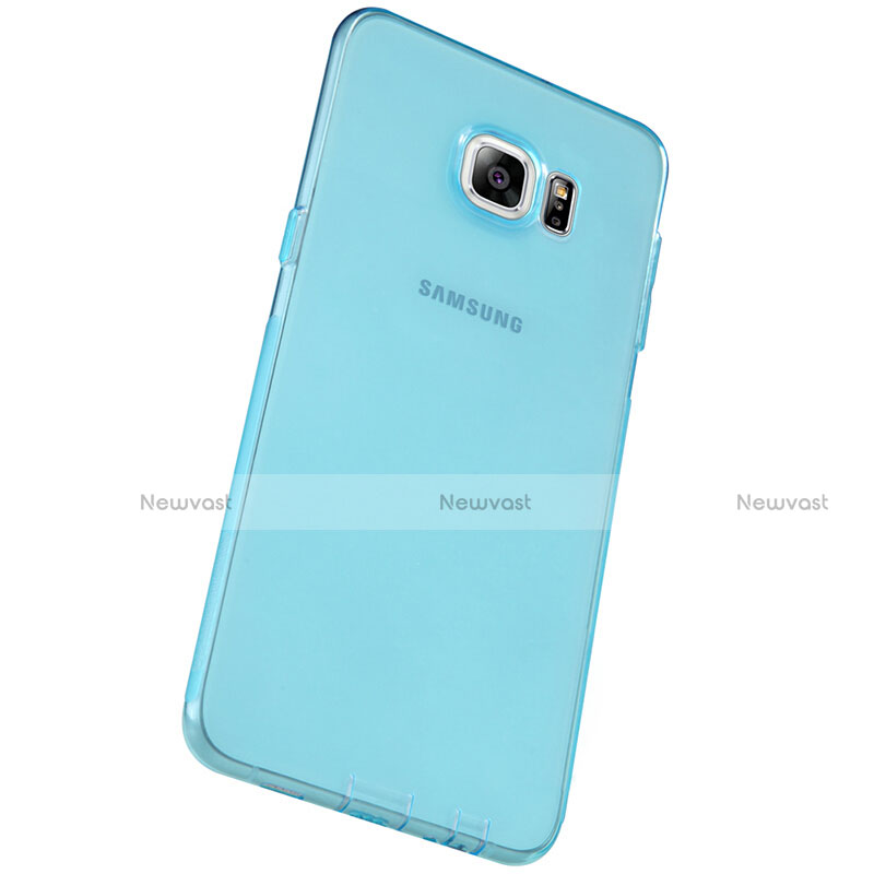 Ultra-thin Transparent TPU Soft Case T04 for Samsung Galaxy S6 Edge+ Plus SM-G928F Blue