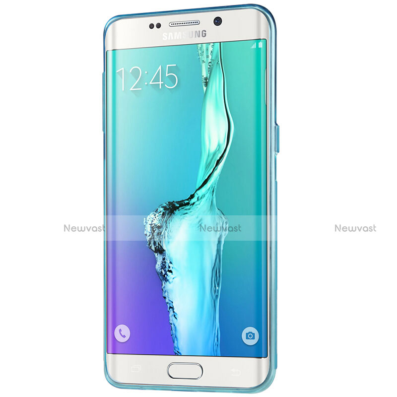 Ultra-thin Transparent TPU Soft Case T04 for Samsung Galaxy S6 Edge+ Plus SM-G928F Blue