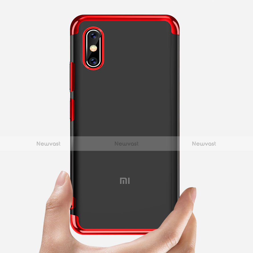 Ultra-thin Transparent TPU Soft Case T05 for Xiaomi Mi 8 Screen Fingerprint Edition Red