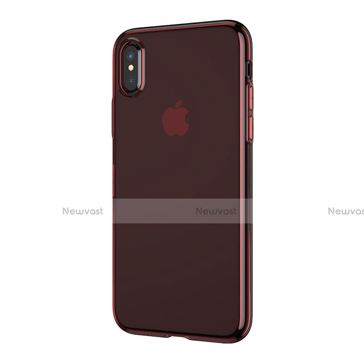 Ultra-thin Transparent TPU Soft Case T06 for Apple iPhone X Red