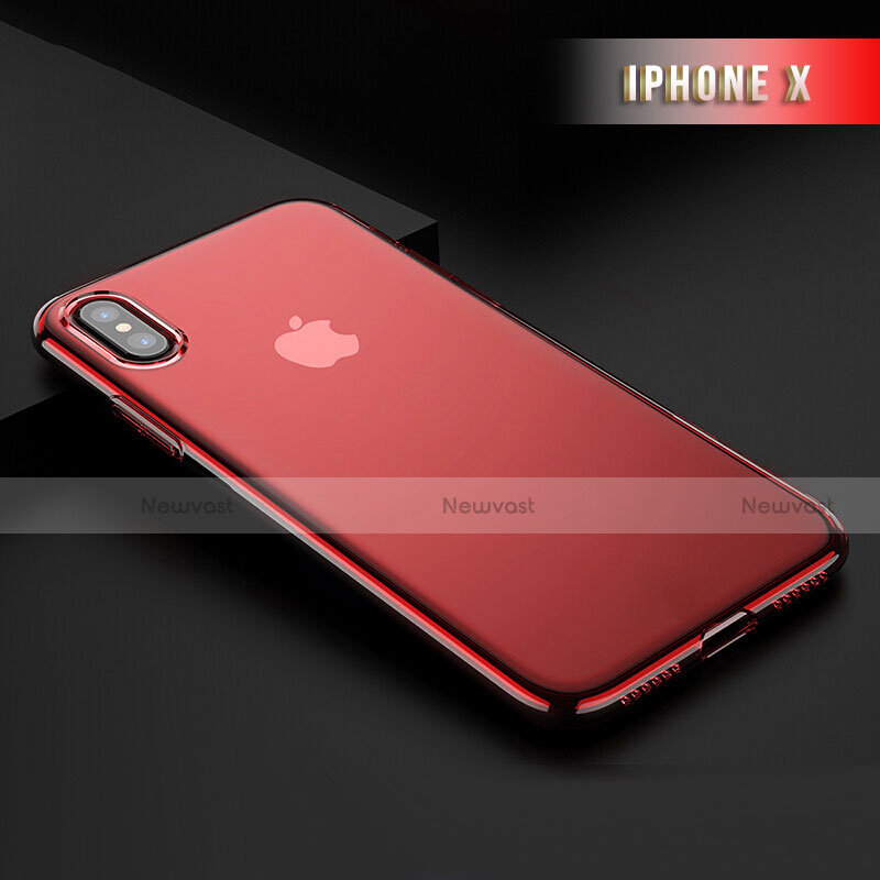 Ultra-thin Transparent TPU Soft Case T06 for Apple iPhone X Red