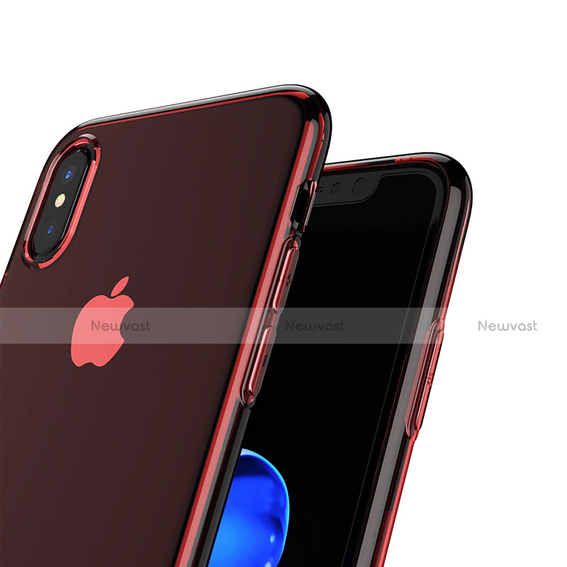 Ultra-thin Transparent TPU Soft Case T06 for Apple iPhone X Red