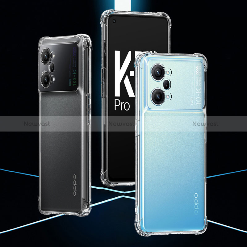 Ultra-thin Transparent TPU Soft Case T06 for Oppo K10 Pro 5G Clear