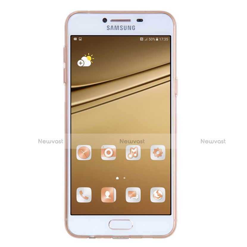 Ultra-thin Transparent TPU Soft Case T06 for Samsung Galaxy C7 SM-C7000 Gold