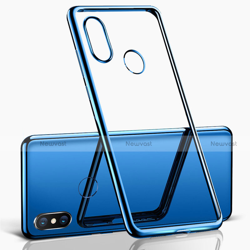 Ultra-thin Transparent TPU Soft Case T06 for Xiaomi Mi 8 Blue