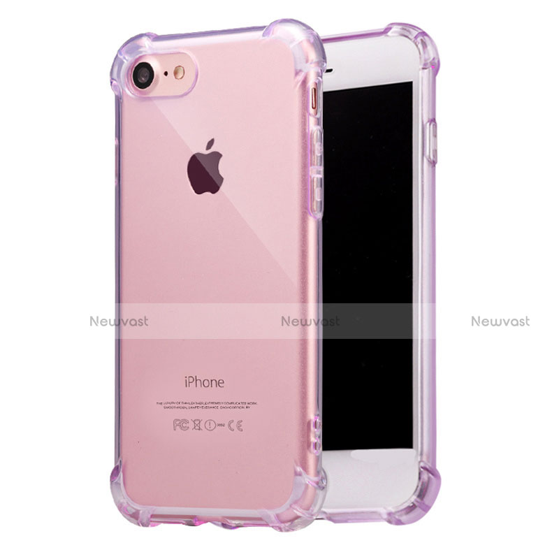 Ultra-thin Transparent TPU Soft Case T07 for Apple iPhone 8 Purple