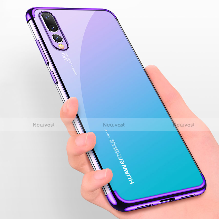 Ultra-thin Transparent TPU Soft Case T07 for Huawei P20 Pro Purple