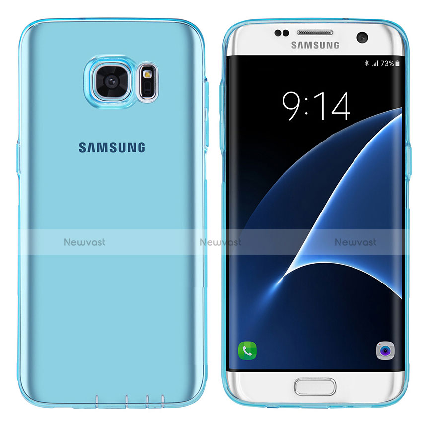 Ultra-thin Transparent TPU Soft Case T07 for Samsung Galaxy S7 Edge G935F Blue