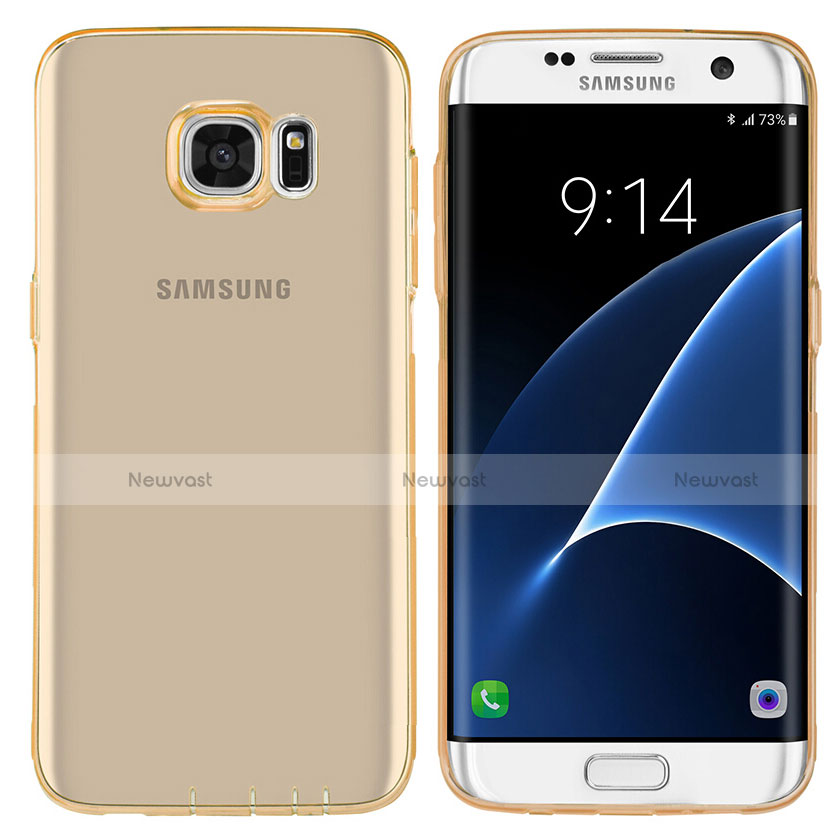 Ultra-thin Transparent TPU Soft Case T07 for Samsung Galaxy S7 Edge G935F Gold