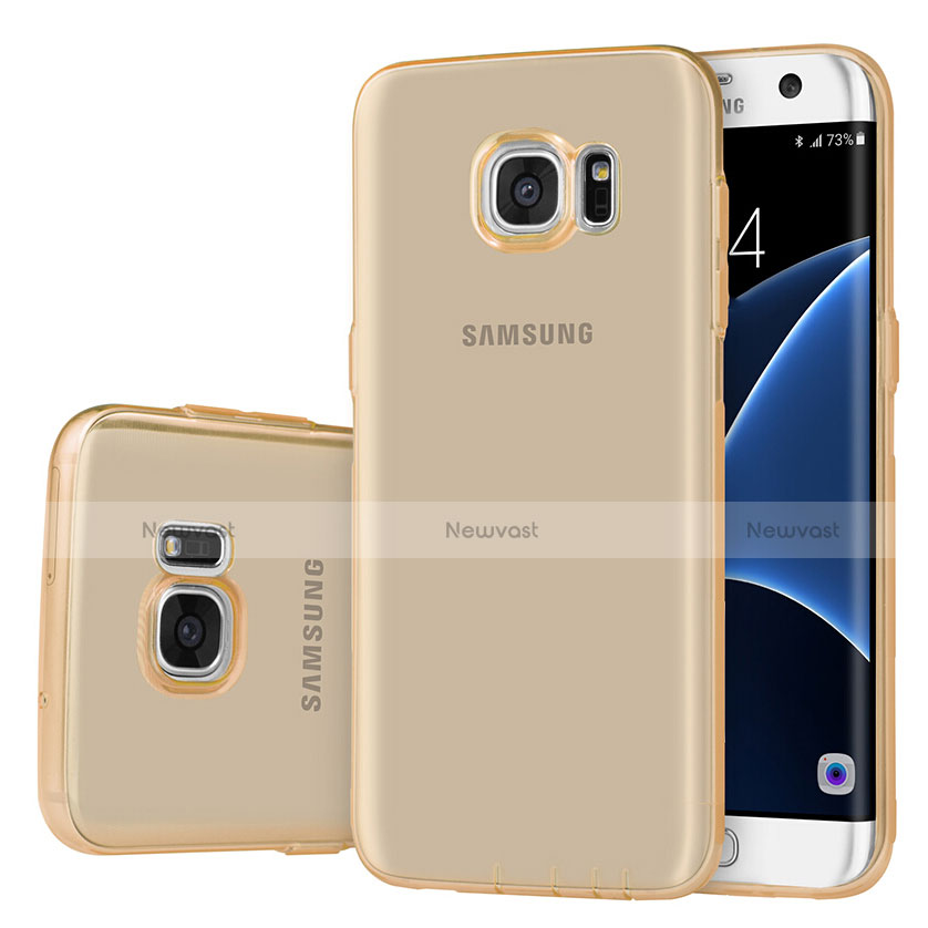 Ultra-thin Transparent TPU Soft Case T07 for Samsung Galaxy S7 Edge G935F Gold