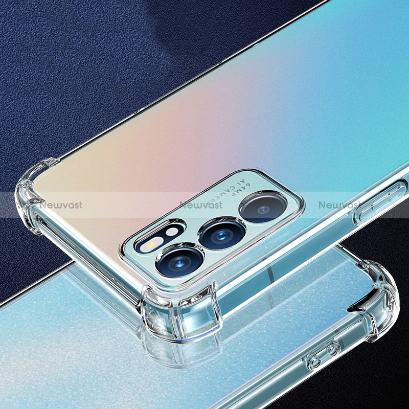 Ultra-thin Transparent TPU Soft Case T12 for Oppo Reno6 5G Clear