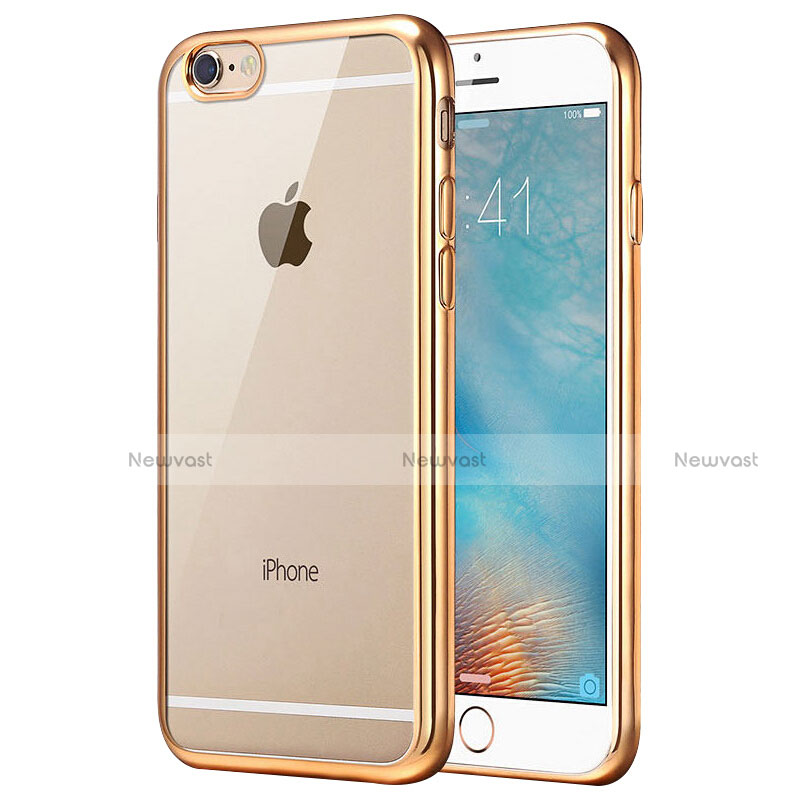 Ultra-thin Transparent TPU Soft Case T16 for Apple iPhone 6 Gold