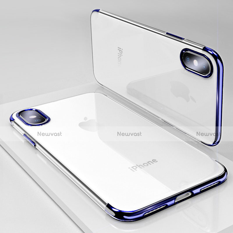 Ultra-thin Transparent TPU Soft Case T19 for Apple iPhone X Blue