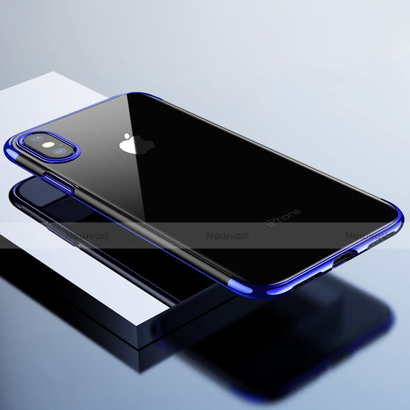 Ultra-thin Transparent TPU Soft Case T19 for Apple iPhone X Blue