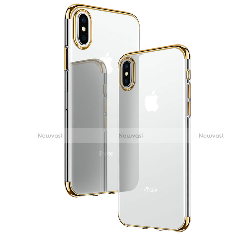 Ultra-thin Transparent TPU Soft Case T24 for Apple iPhone X Gold