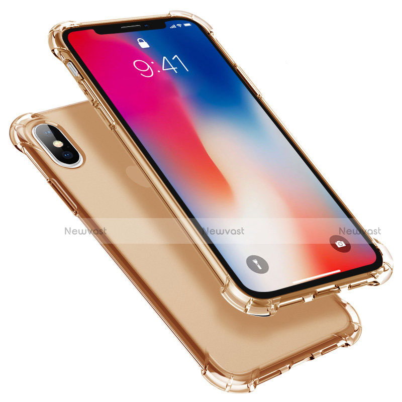 Ultra-thin Transparent TPU Soft Case U01 for Apple iPhone Xs Gold