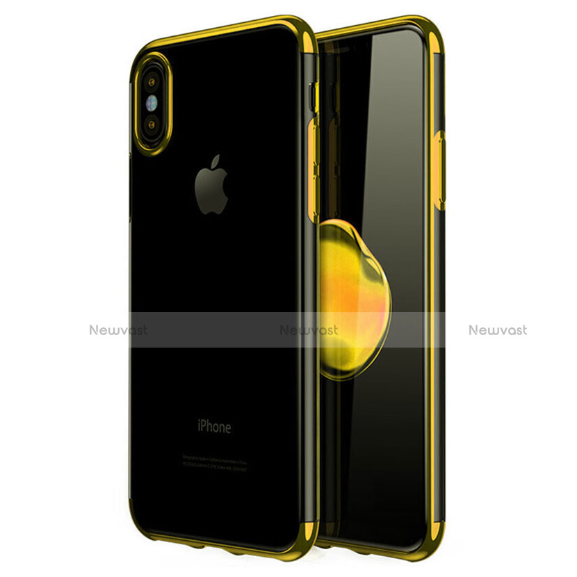 Ultra-thin Transparent TPU Soft Case V02 for Apple iPhone Xs Gold