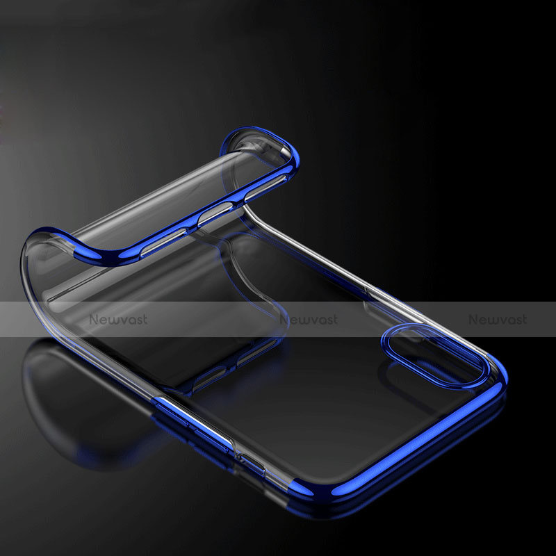 Ultra-thin Transparent TPU Soft Case V07 for Apple iPhone Xs Blue