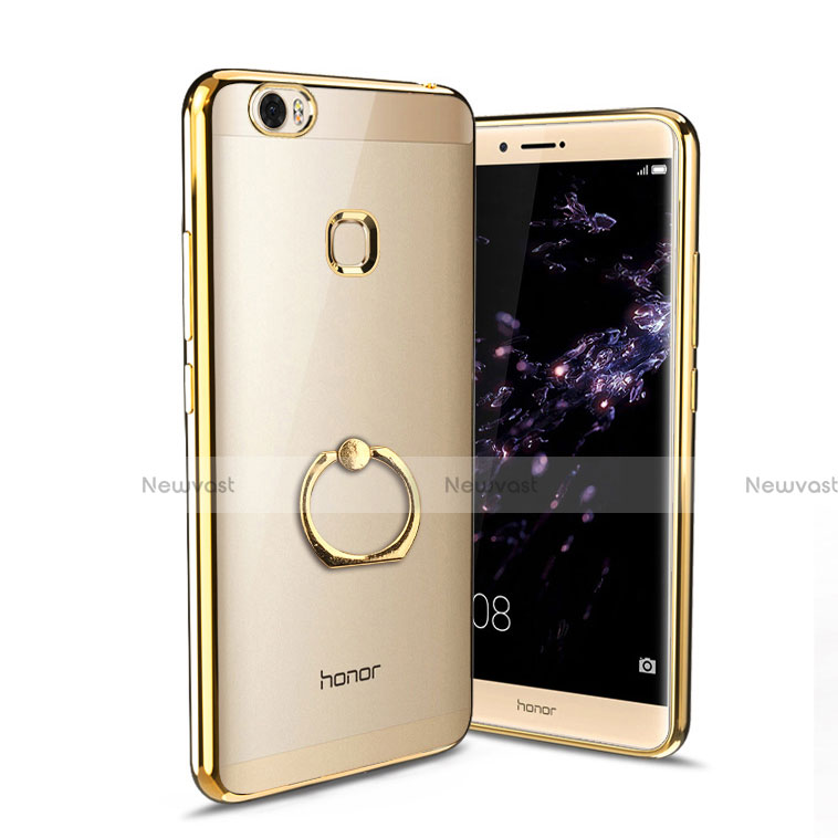 Ultra-thin Transparent TPU Soft Case with Finger Ring Stand for Huawei Honor Note 8 Gold