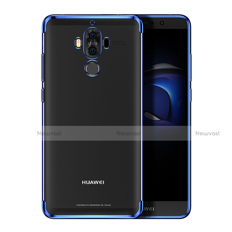 Ultra-thin Transparent TPU Soft Case with Finger Ring Stand for Huawei Mate 10 Pro Blue