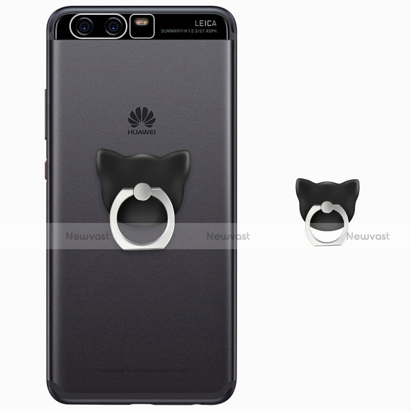 Ultra-thin Transparent TPU Soft Case with Finger Ring Stand for Huawei P10 Clear