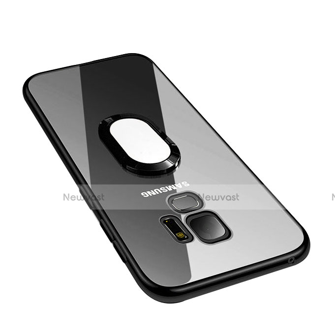 Ultra-thin Transparent TPU Soft Case with Finger Ring Stand for Samsung Galaxy S9 Clear