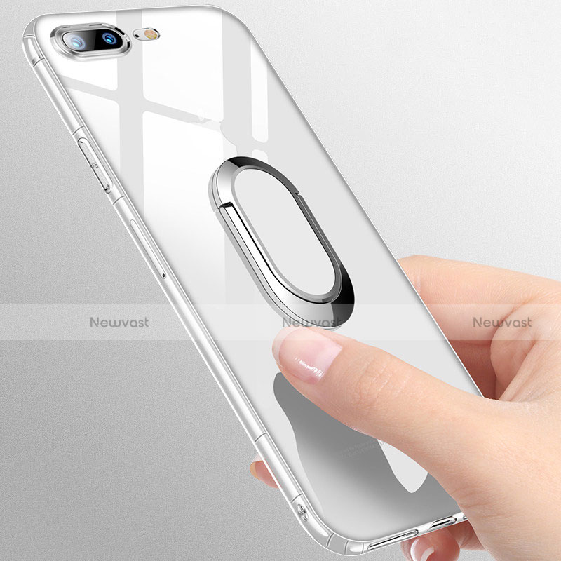 Ultra-thin Transparent TPU Soft Case with Finger Ring Stand T01 for Apple iPhone 7 Plus Clear