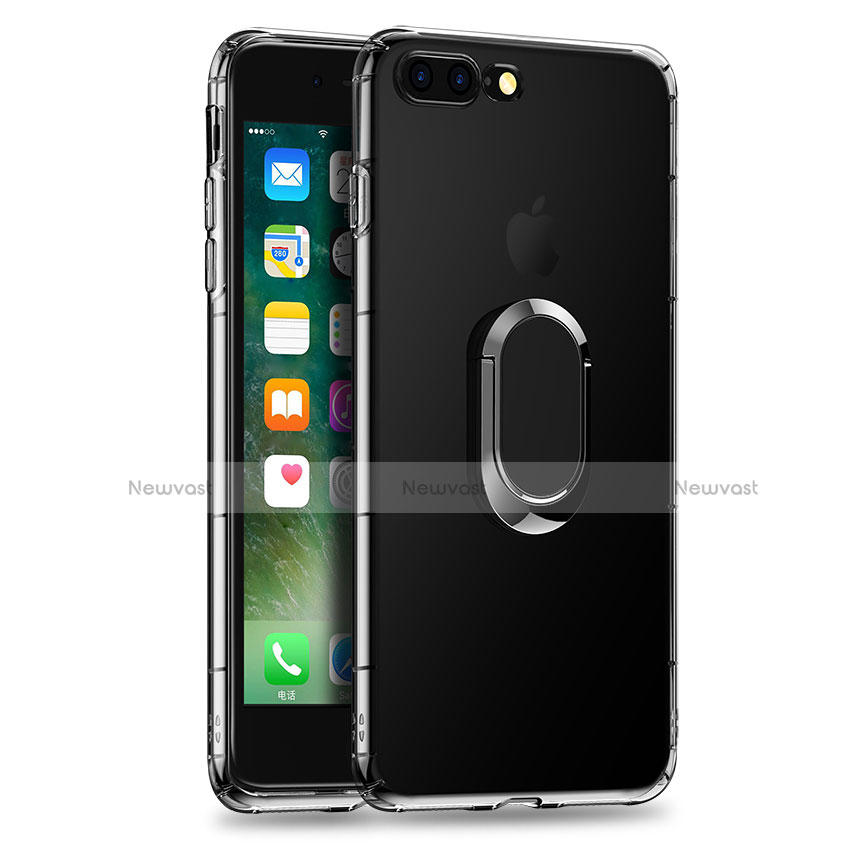 Ultra-thin Transparent TPU Soft Case with Finger Ring Stand T01 for Apple iPhone 7 Plus Clear