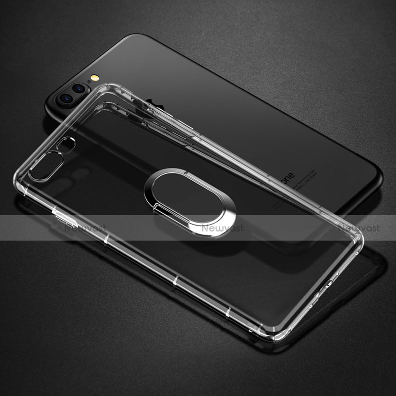 Ultra-thin Transparent TPU Soft Case with Finger Ring Stand T01 for Apple iPhone 7 Plus Clear