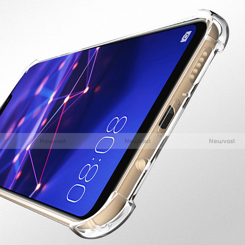 Ultra-thin Transparent TPU Soft Case with Magnetic Finger Ring Stand S01 for Huawei Mate 20 Lite