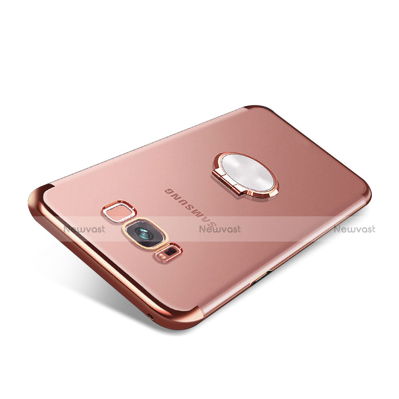 Ultra-thin Transparent TPU Soft Case with Magnetic Finger Ring Stand S01 for Samsung Galaxy S8 Rose Gold