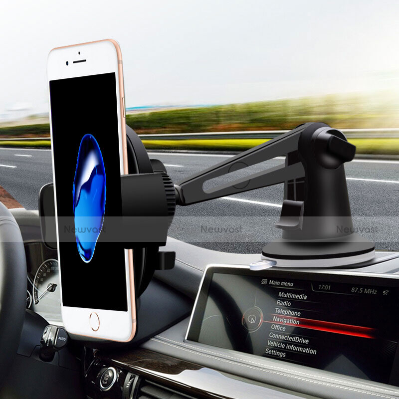 Universal Car Suction Cup Mount Cell Phone Holder Cradle H16 Black