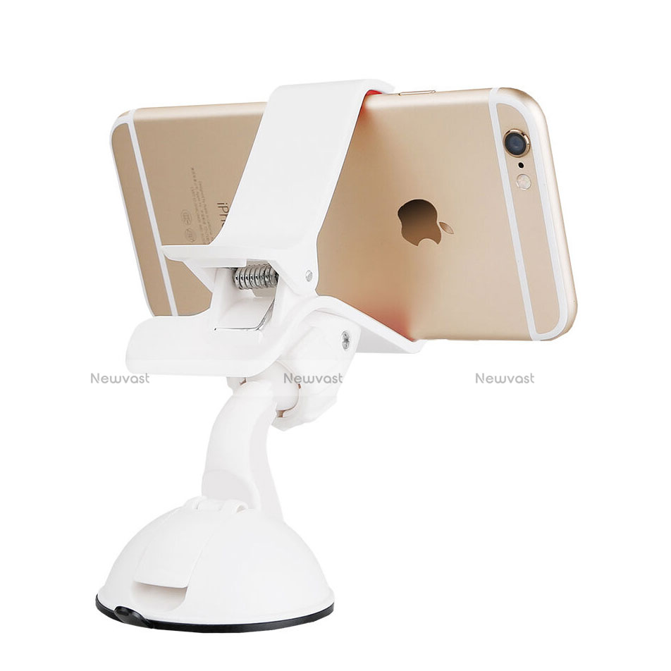 Universal Car Suction Cup Mount Cell Phone Holder Cradle White