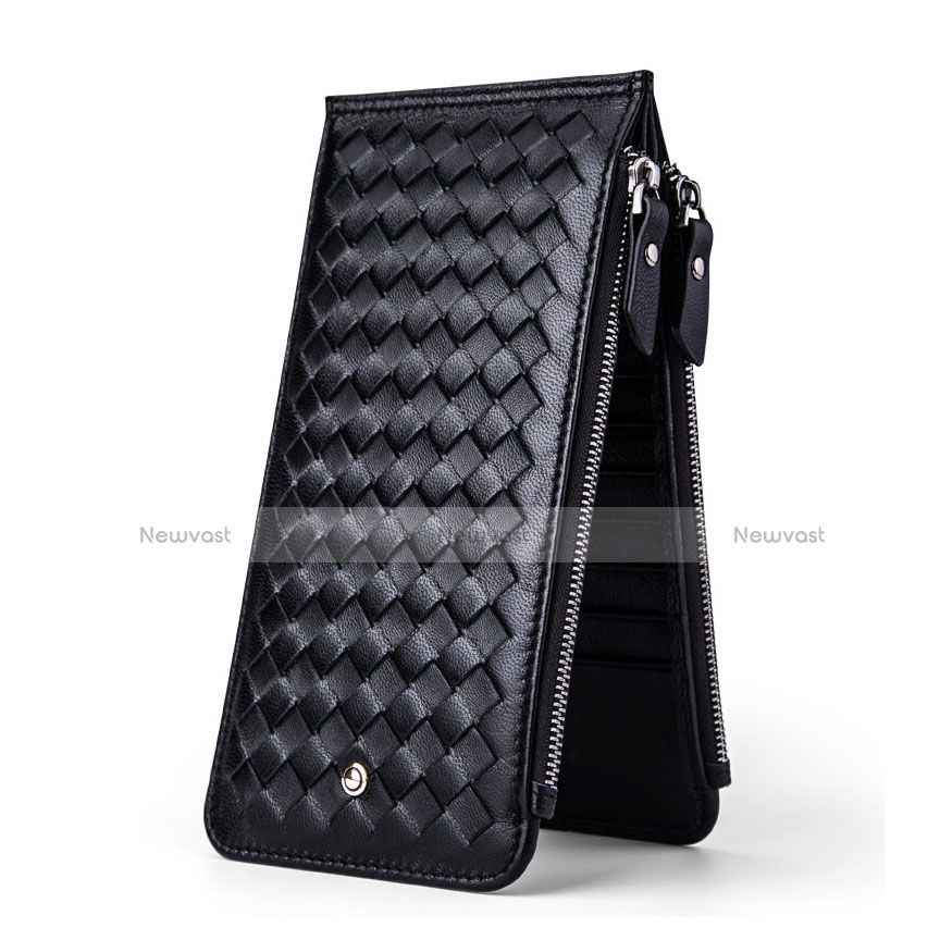 Universal Diamond Leather Wristlet Wallet Handbag Case Black