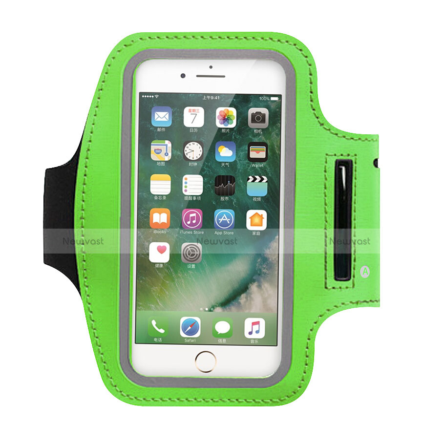 Universal Gym Sport Running Jog Arm Band Strap Case B02 Green