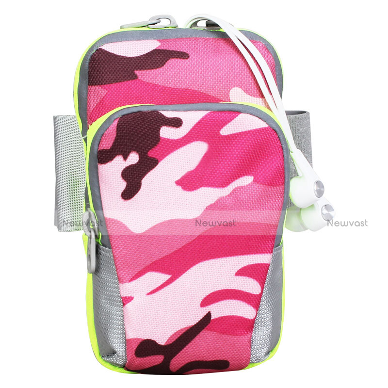 Universal Gym Sport Running Jog Arm Band Strap Case B23 Hot Pink