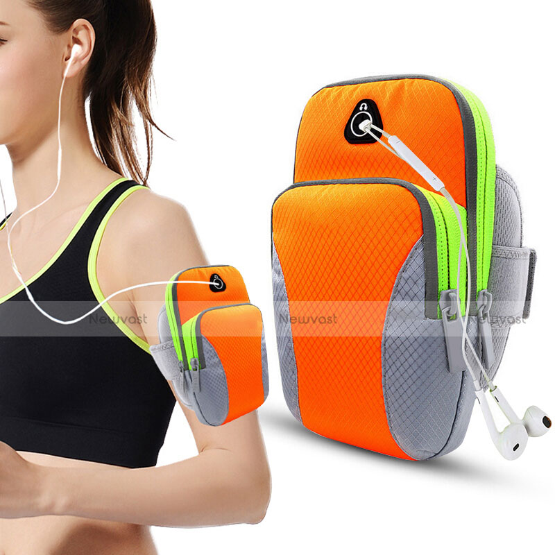 Universal Gym Sport Running Jog Arm Band Strap Case Diamond B21 Orange