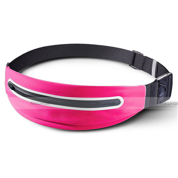 Universal Gym Sport Running Jog Belt Loop Strap Case L02 Hot Pink